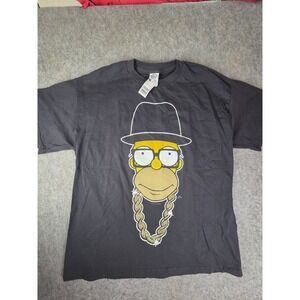 Homer Simpson Run DMC T Shirt Large Hip Hop Rap Matt Groening Distressed